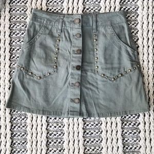 JOLT Green Studded Mini Skirt